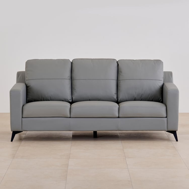 Madison Half Leather 3-Seater Sofa - Grey