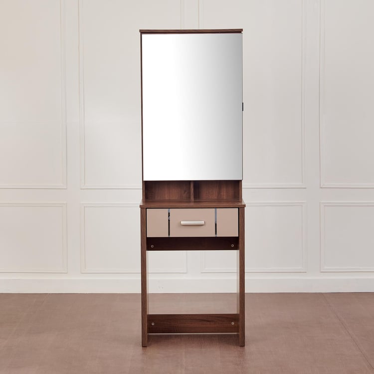 Leon Dresser Mirror with Drawer - Brown