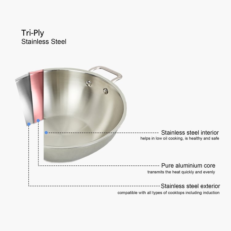 Valeria Novus 3Pcs Tri-Ply Stainless Steel Cookware Set