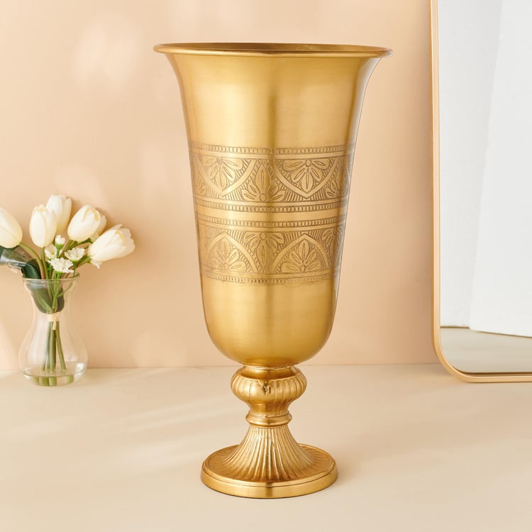 Hoovu Metal Etched Vase