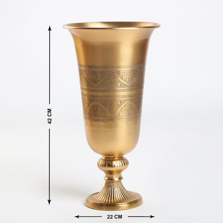 Hoovu Metal Etched Vase