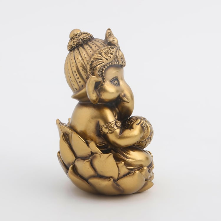 Tranquil Polyresin Ganesha with Dholak Figurine