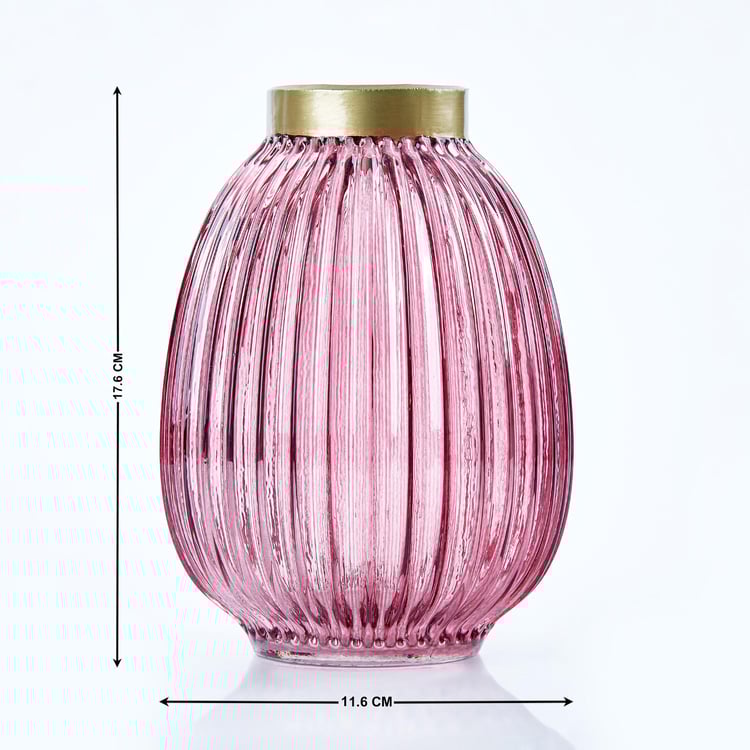 Brian Adora Glass Ribbed Vase