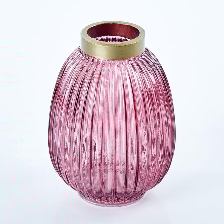 Brian Adora Glass Ribbed Vase