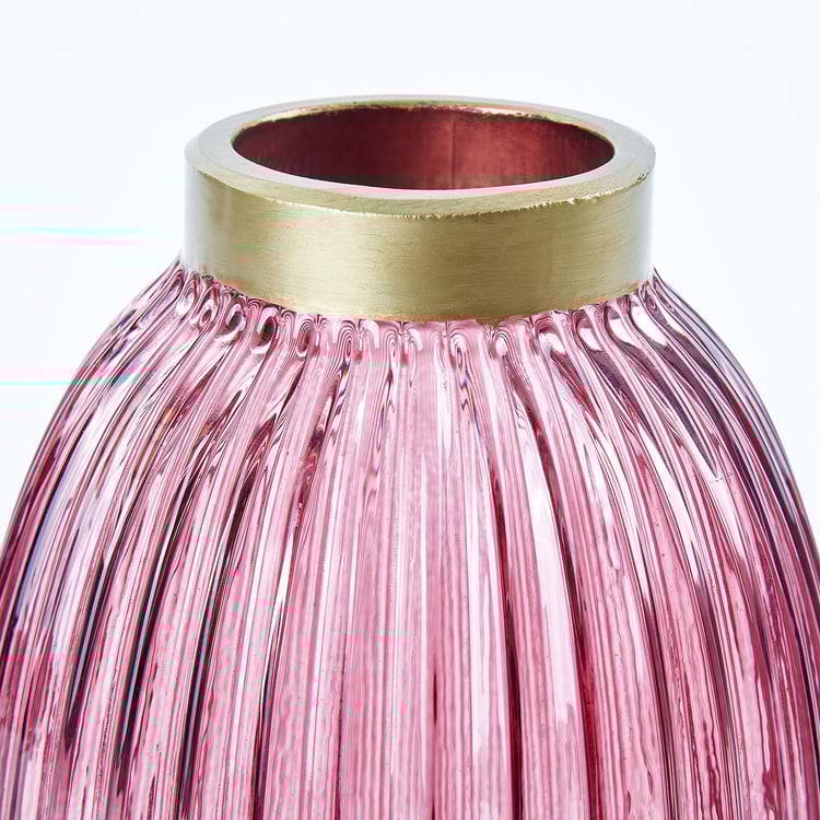 Brian Adora Glass Ribbed Vase