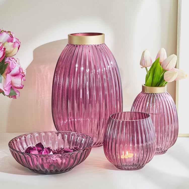 Brian Adora Glass Ribbed Vase