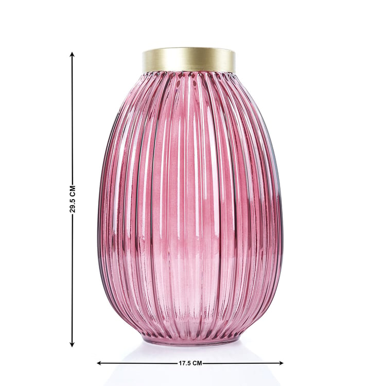 Brian Adora Glass Ribbed Vase