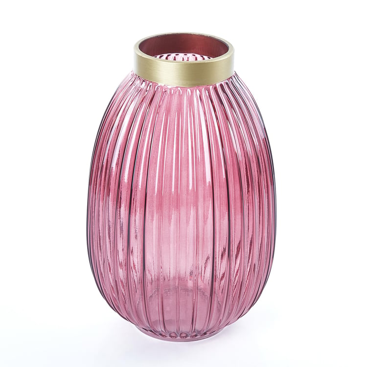 Brian Adora Glass Ribbed Vase