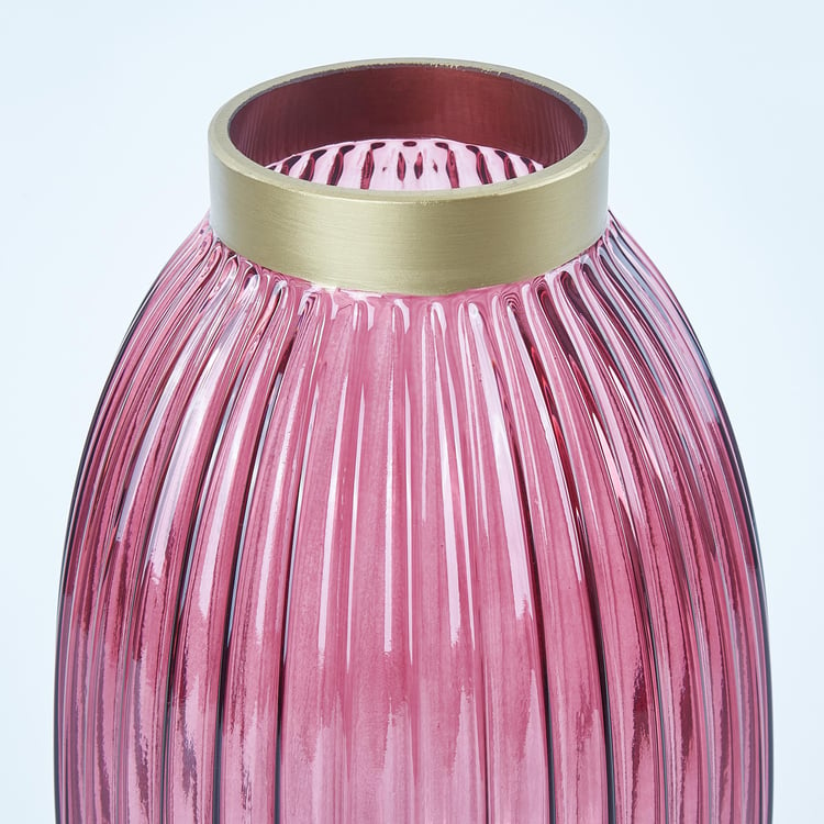 Brian Adora Glass Ribbed Vase