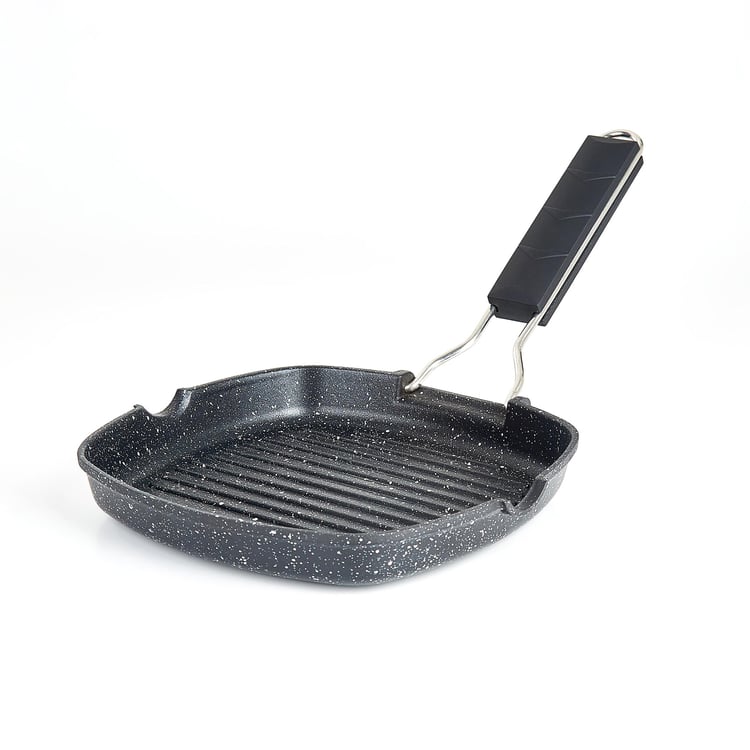 Chef Special Aluminium Grill Pan with Foldable Bakelite Handle - 20cm