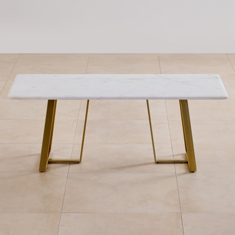 Aristo Marble Top Coffee Table - White and Gold