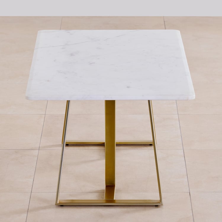 Aristo Marble Top Coffee Table - White and Gold