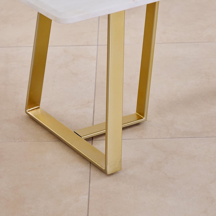 Aristo Marble Top Coffee Table - White and Gold