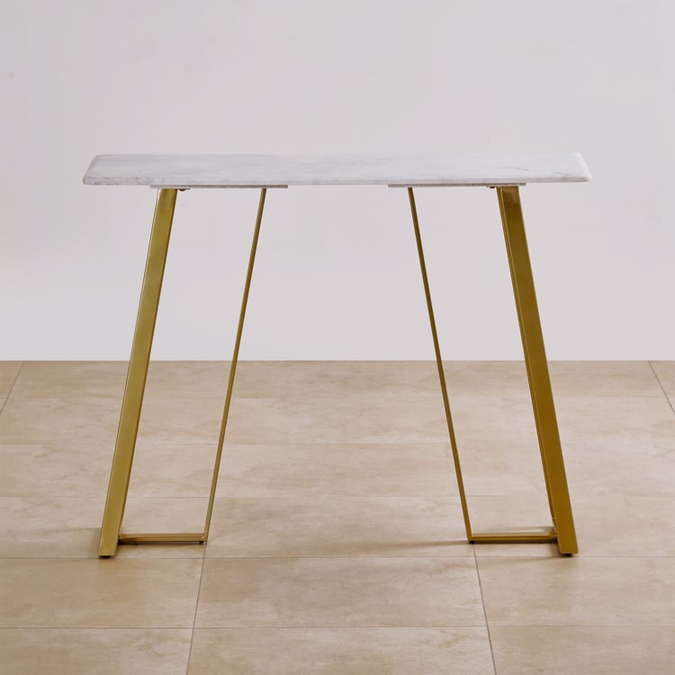 Aristo Marble Top Console Table - White