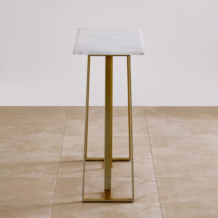 Aristo Marble Top Console Table - White