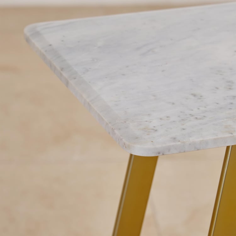 Aristo Marble Top Console Table - White