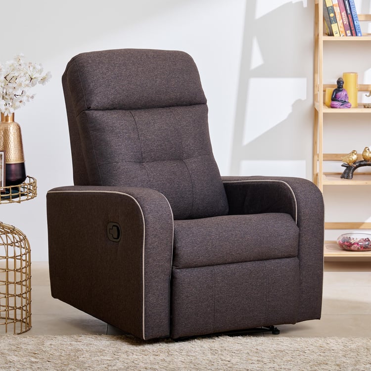 Toledo Fabric 1-Seater Recliner - Brown