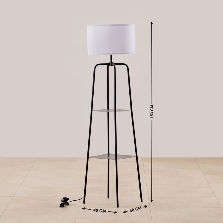 Fluorescence Glint Metal Floor Lamp with Shelves