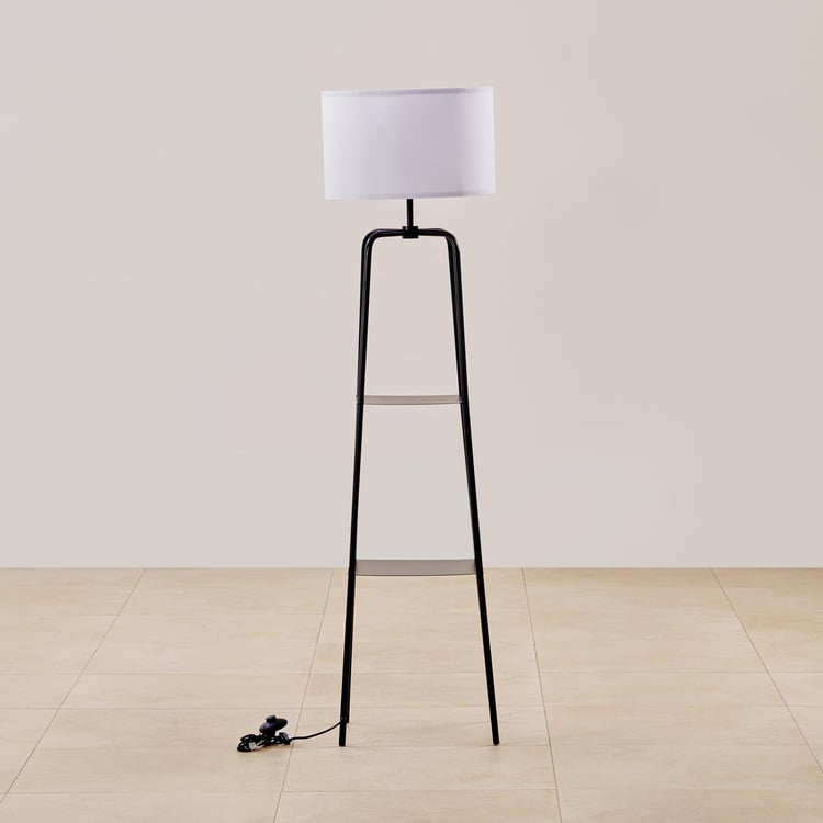 Fluorescence Glint Metal Floor Lamp with Shelves