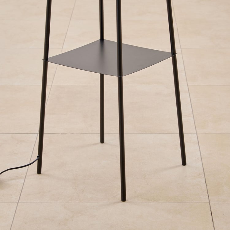 Fluorescence Glint Metal Floor Lamp with Shelves