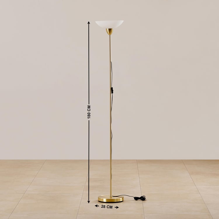 Fluorescence Glint Iron Floor Lamp with Glass Shade