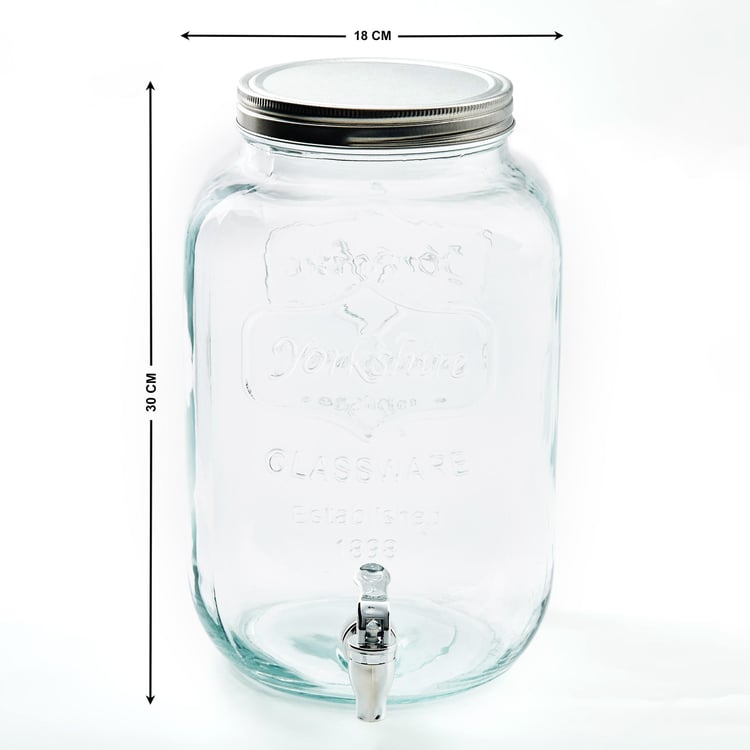 Infinity Cuba Glass Dispenser with Lid - 8L