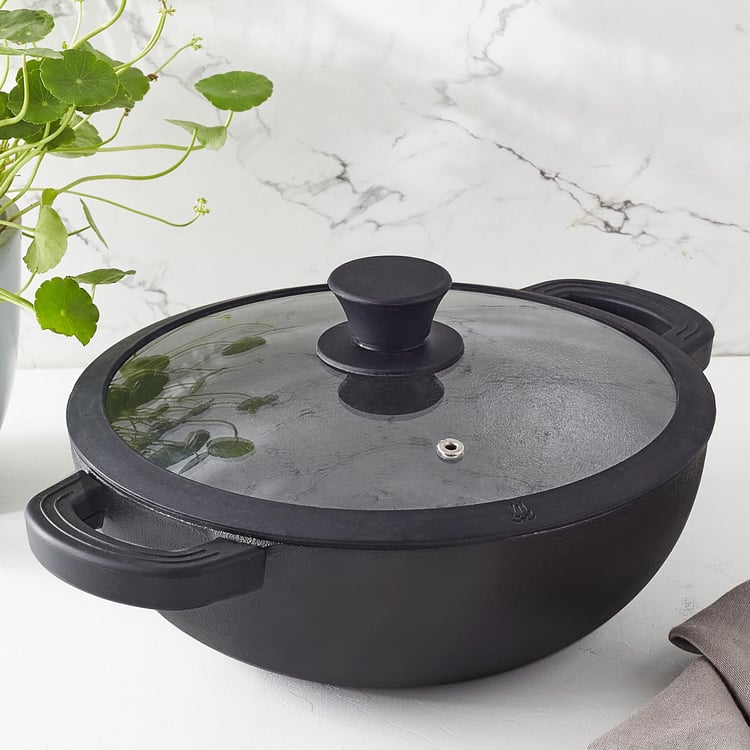 Chef Special Cast Iron Kadhai with Lid - 31cm