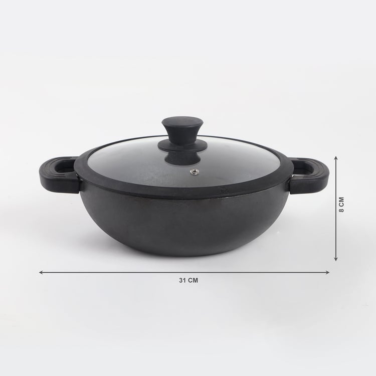 Chef Special Cast Iron Kadhai with Lid - 31cm