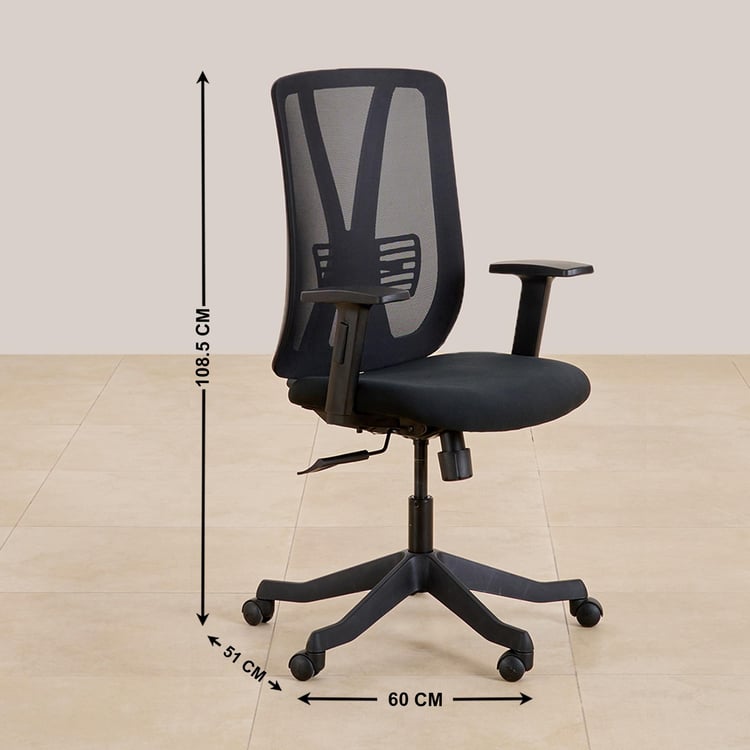 Thomson Mesh Medium Back Office Chair - Black