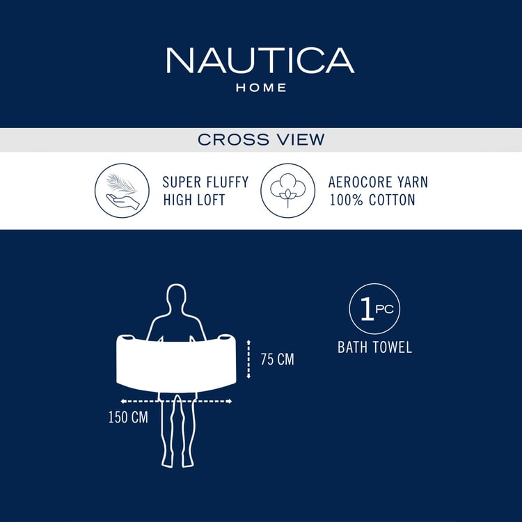 NAUTICA Cross View Cotton Bath Towel - 150x75cm