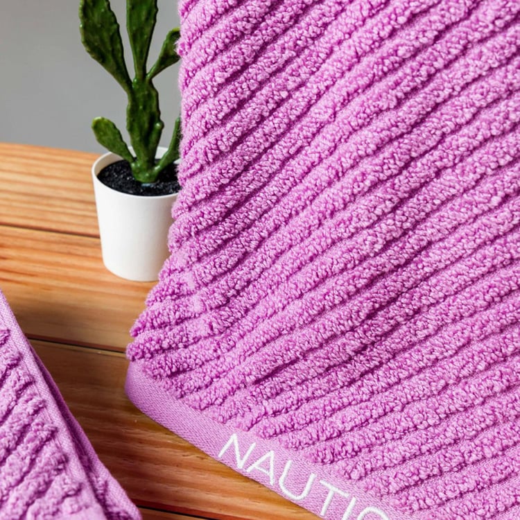 NAUTICA Cross View Set of 2 Cotton Striped Hand Towels - 60x40cm