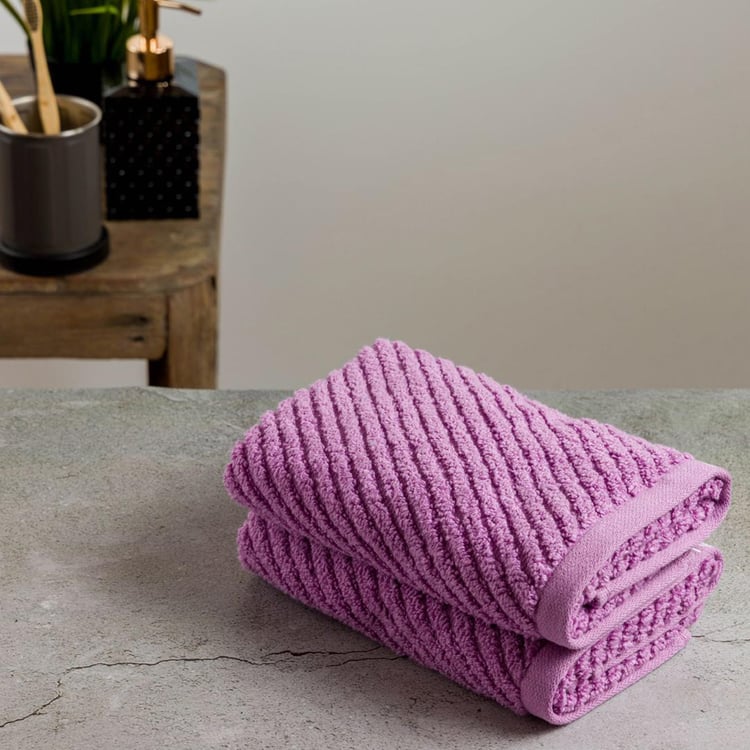 NAUTICA Cross View Set of 2 Cotton Striped Hand Towels - 60x40cm
