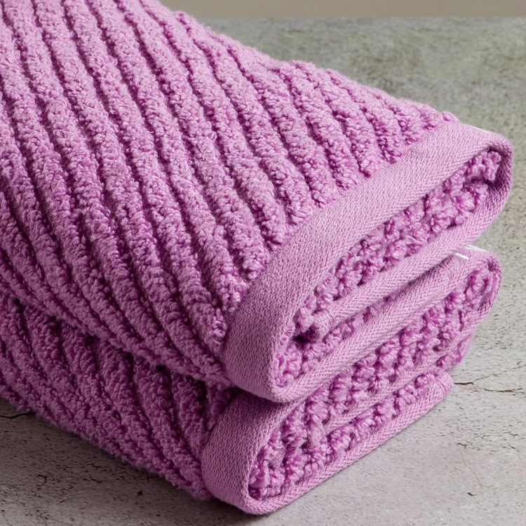 NAUTICA Cross View Set of 2 Cotton Striped Hand Towels - 60x40cm
