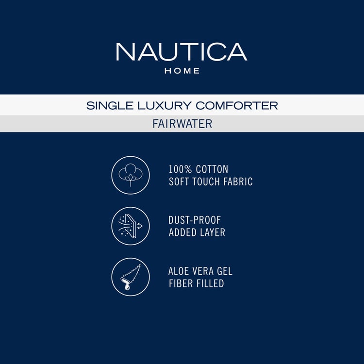 NAUTICA Fairwater Cotton Checked Single Comforter