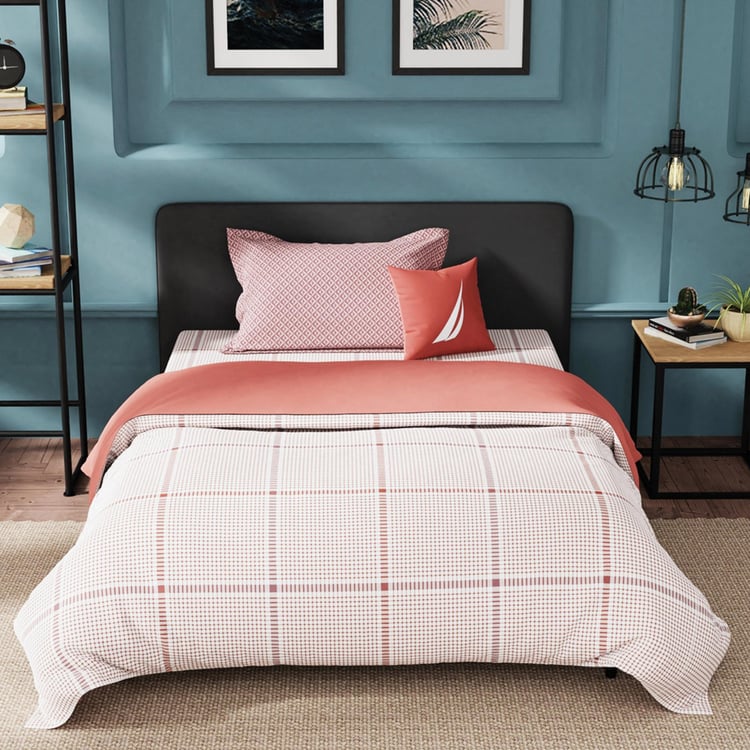 NAUTICA Fairwater Cotton Checked Single Comforter