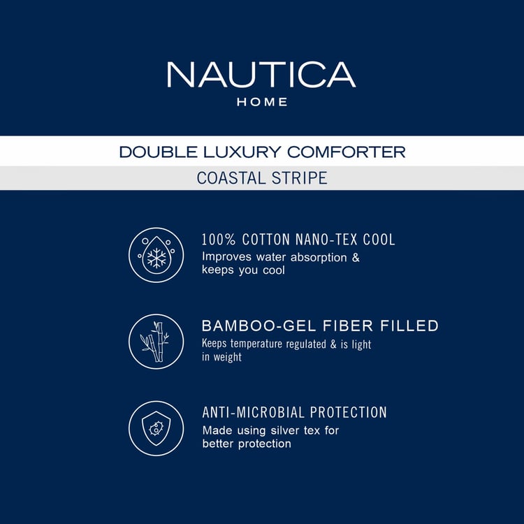 NAUTICA Coastal Stripe Cotton Double Comforter