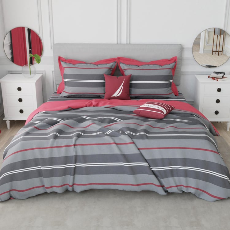 NAUTICA Hampton Cotton 210TC Striped 3Pcs King Bedsheet Set