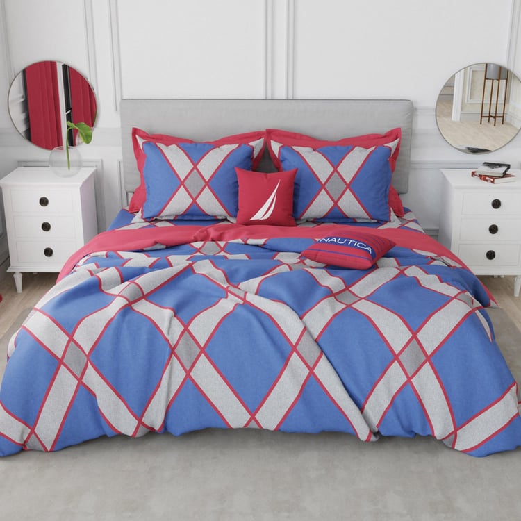 NAUTICA Hampton Cotton 210TC Printed 3Pcs King Bedsheet Set