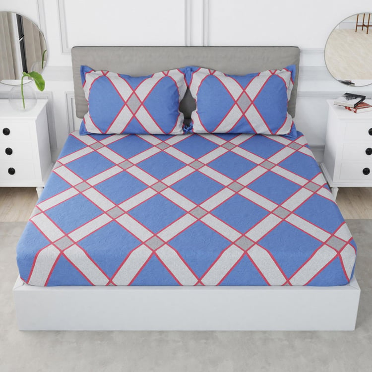 NAUTICA Hampton Cotton 210TC Printed 3Pcs King Bedsheet Set