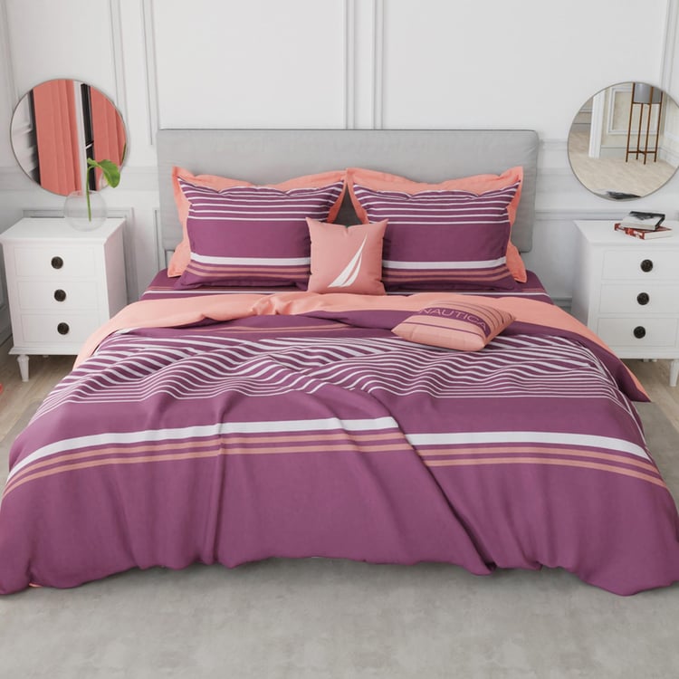 NAUTICA Hampton Cotton 210TC Striped 3Pcs King Bedsheet Set