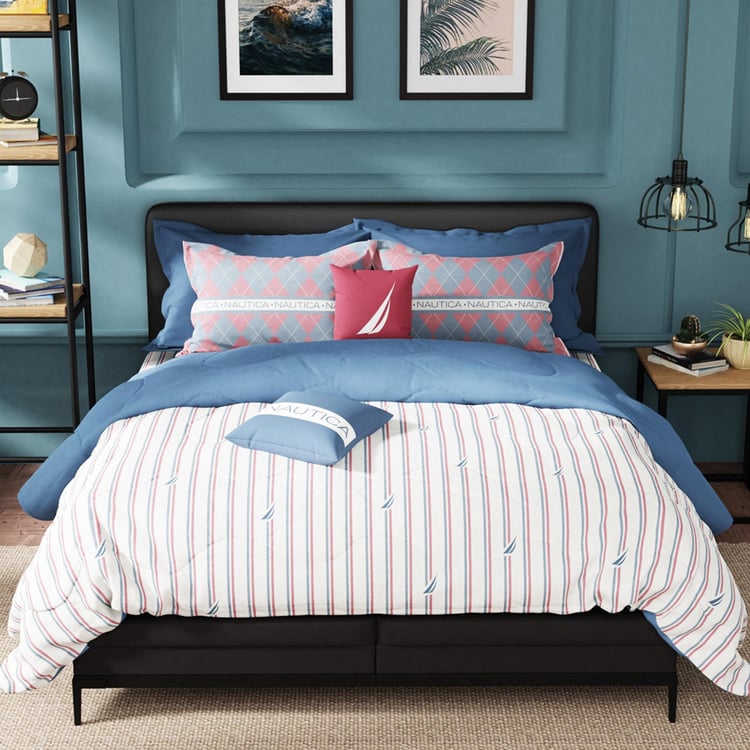 NAUTICA Fairwater Cotton 160TC Striped 3Pcs King Fitted Bedsheet Set