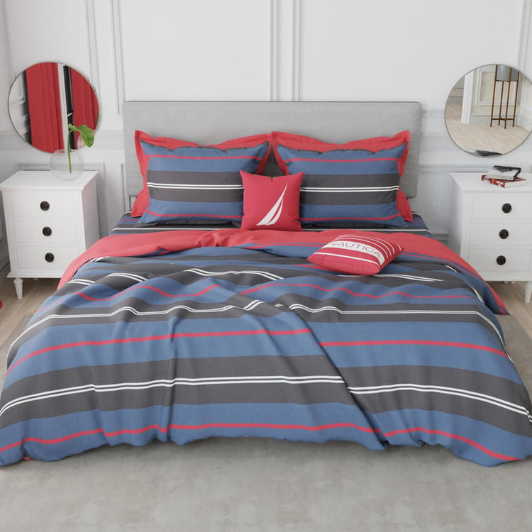 NAUTICA Hampton Cotton 210TC Striped 3Pcs King Bedsheet Set