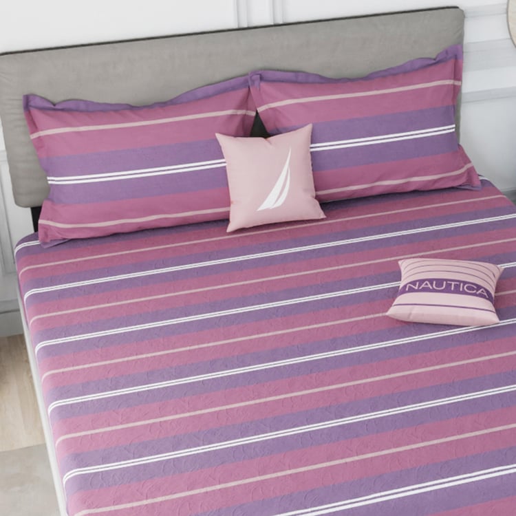 NAUTICA Hampton Cotton 210TC Striped 3Pcs King Bedsheet Set