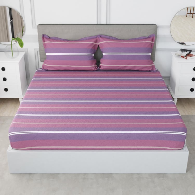 NAUTICA Hampton Cotton 210TC Striped 3Pcs King Bedsheet Set