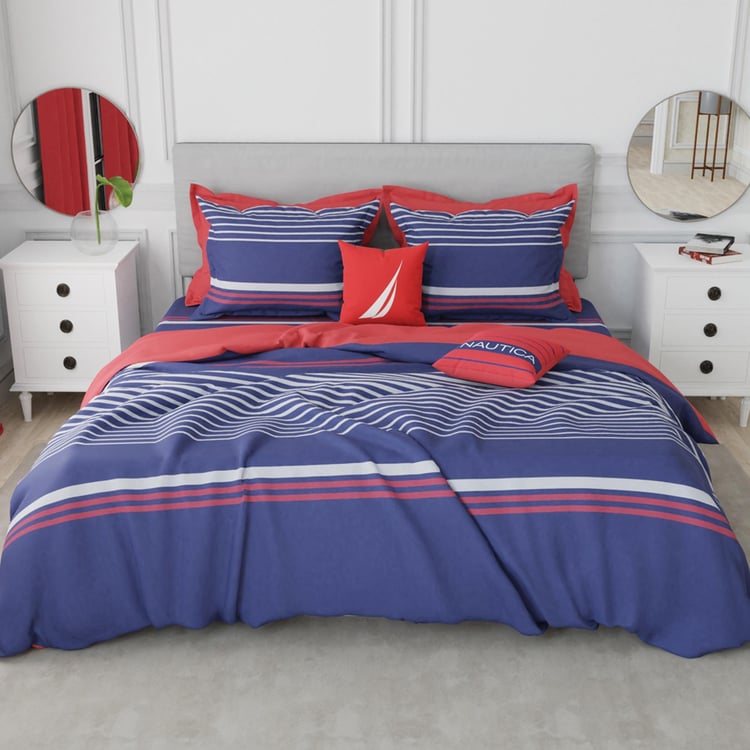 NAUTICA Hampton Cotton 210TC Striped 3Pcs King Bedsheet Set