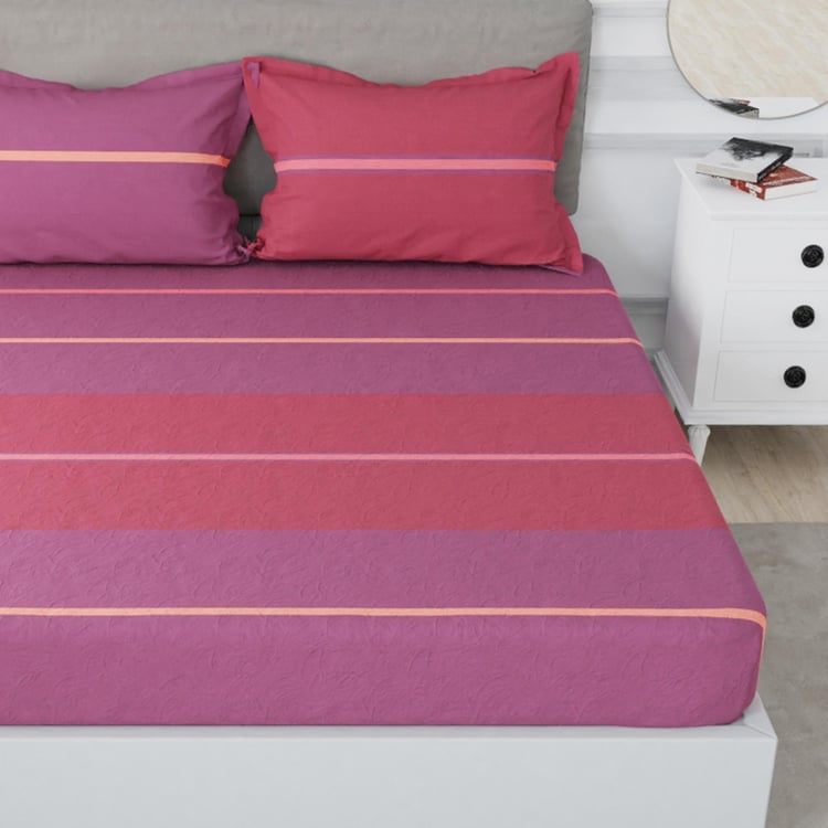 NAUTICA Hampton Cotton 210TC Striped 3Pcs King Bedsheet Set