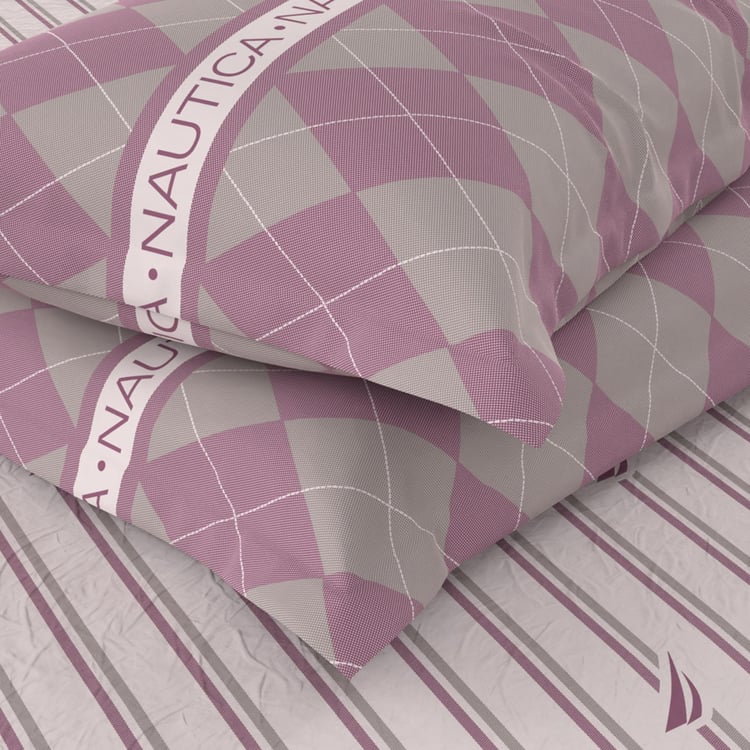 NAUTICA Fairwater Cotton 160TC Striped 3Pcs King Bedsheet Set