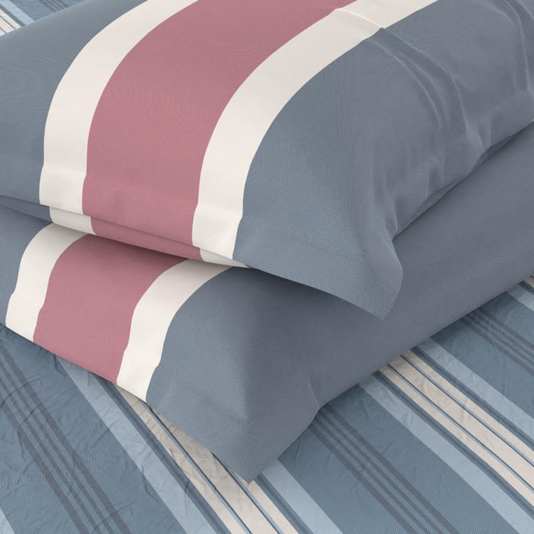 NAUTICA West Port Cotton 250TC Striped 3Pcs King Bedsheet Set