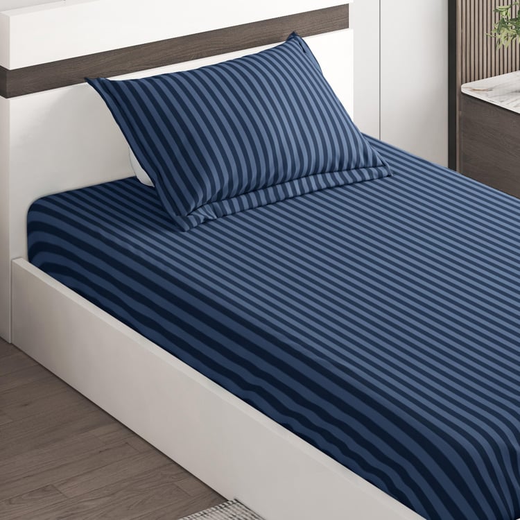 Pacific Juniper Microfibre Striped 2Pcs Single Bedsheet Set