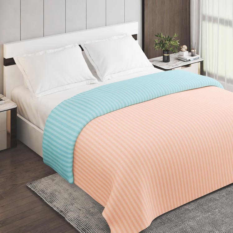 Pacific Juniper Microfibre Striped Reversible Double Comforter